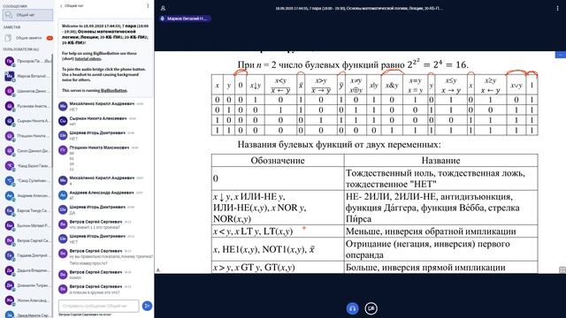 Основы мат. логики - Лекция #2 (18.09.2020) смотреть онлайн