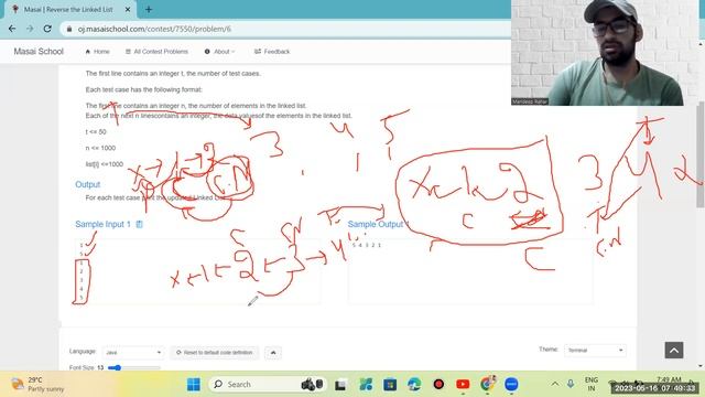 Reverse the Linked List || LinkedList || masai school || JAVA смотреть онлайн