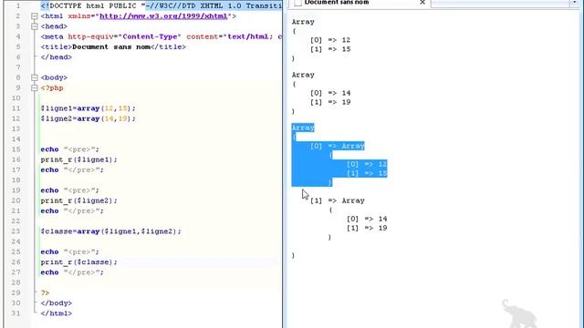 apprendre PHP et MySQL de A à Z Les variable en tableaux à deux dimensions Ep 11 смотреть онлайн