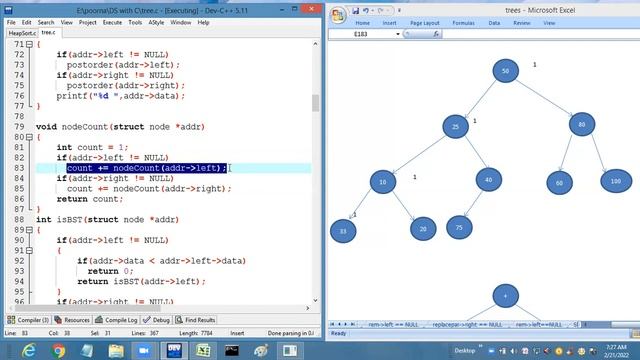 Tree - Number of Nodes in a Tree - Concept and Program in C language (in Telugu) смотреть онлайн