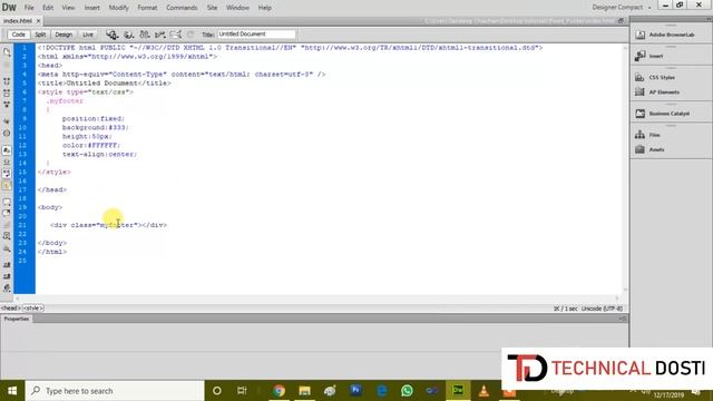 How to Create Fixed Footer using CSS смотреть онлайн