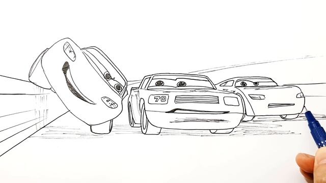 Draw CARS LIGHTNING McQUEEN Squeezing Through Floyd . Drawing Coloring For Kids | Tim Tim TV