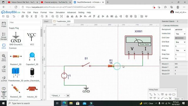 How To Measure Power In EasyEDA | How To Use Wattmeter In EasyEDA