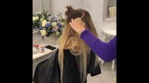 Как сделать КАРЕ из длинных волос , обучение , показ ( Полное видео ).