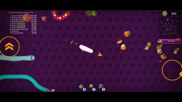 ?Как за 4 секунды попасть в Топ 10 в игре Червячная Зона! Worms Zone смотреть онлайн