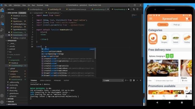 Food Delivery App : #7 Home Screen - React Native And Firebase смотреть онлайн