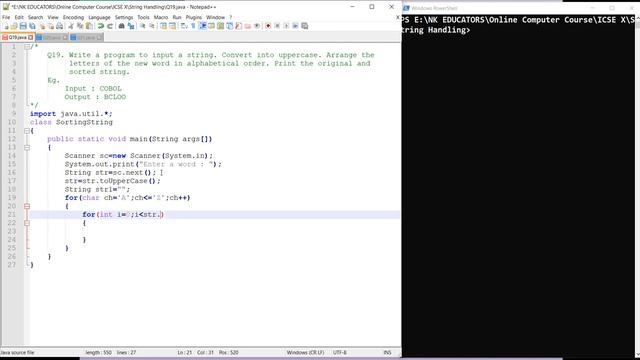 String Handling || Question - 19 || ICSE - X (SECOND SEMESTER)(Java Programming Tutorial) смотреть онлайн