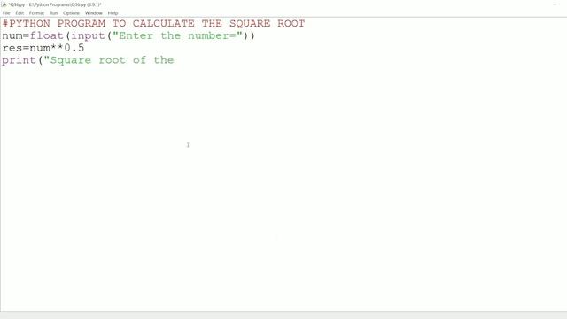|| 16 || Python program to calculate the Square Root | Square root of a number in Python | Python смотреть онлайн