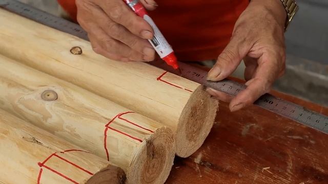 Easy And Fun Woodworking Project // Build A Rustic And Unique Outdoor Table From Solid Wood Trees