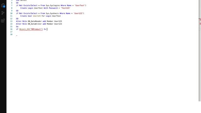 T-SQl command to create database with login, table and view смотреть онлайн
