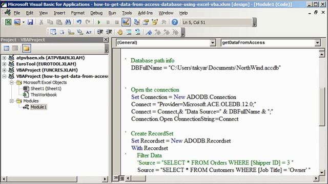 Get Data from Access Database using Excel VBA смотреть онлайн