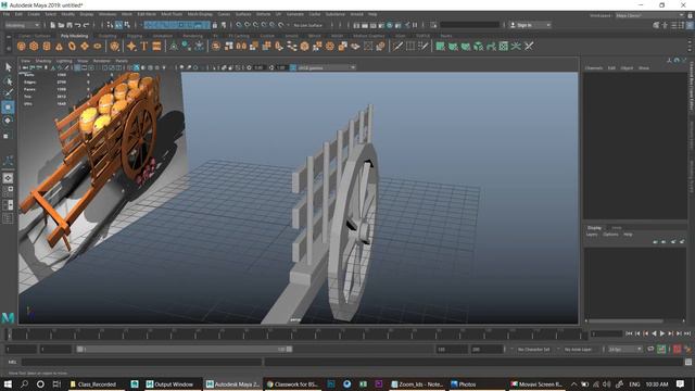 Auto desk Maya OX CART Model Using Polygonal Tools смотреть онлайн