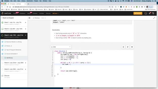 Add Binary Leetcode Java Solution смотреть онлайн