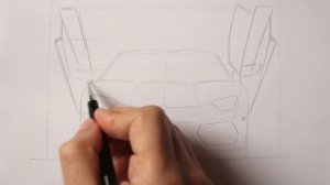 Как нарисовать машину Ламборгини с открытыми дверями