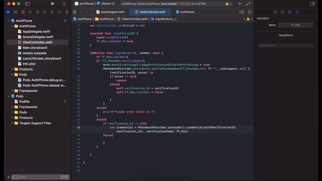 [Part-2] How to Integrate phone number login using Firebase in iOS | IOS Tutorials| Game App Studio смотреть онлайн