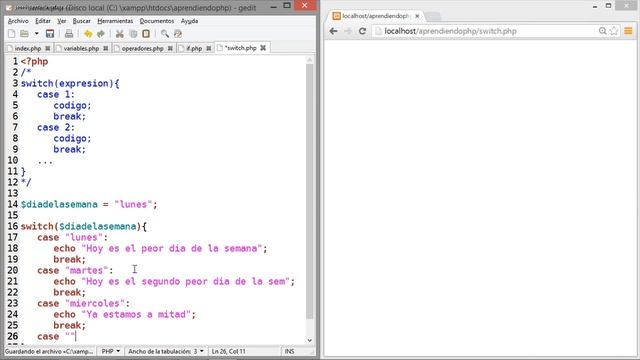Curso de PHP 14 Switch смотреть онлайн