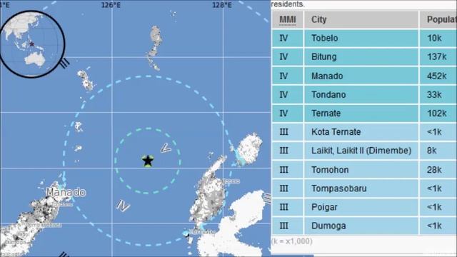 M 6.6 EARTHQUAKE - MOLUCCA SEA - Dec 21, 2014 смотреть онлайн