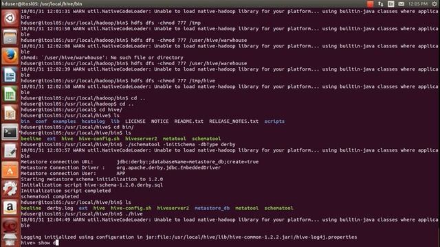 HADOOP HOW TO INSTALL & START HIVE IN UBUNTU WITH EXAMPLE EXECUTION LIKE CREATE TABLE LOAD FILES1 смотреть онлайн