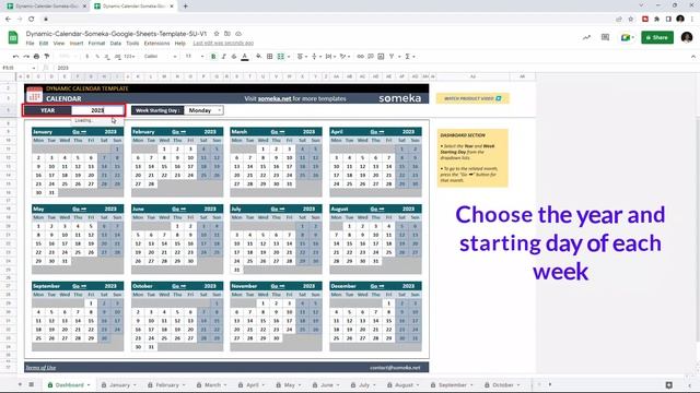 Dynamic Calendar Google Sheets Template | Track your Tasks and Events! смотреть онлайн