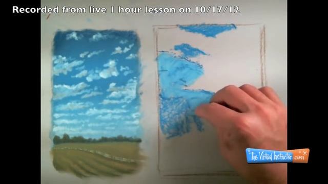 Drawing Clouds with Soft Pastels - Two Approaches - Time Lapse смотреть онлайн