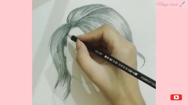 How to draw hair # 01 || Easy Hair Sketch || #hair #sketch #drawing #realistic смотреть онлайн