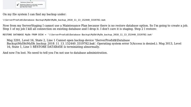 Databases: SQLServer: Backup a database on a server and restore it on another server смотреть онлайн