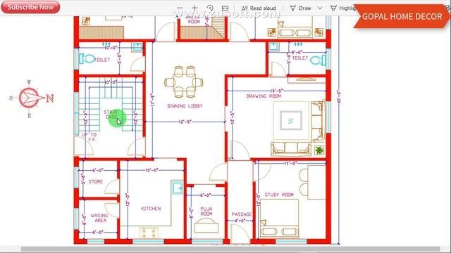 40'-0"x45'-0" House Map | Ghar Ka Naksha With Vastu | East Facing | Gopal Architecture смотреть онлайн
