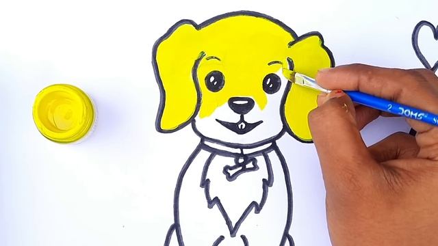 Cute Dog Drawing, Painting, Coloring for Kids & Toddlers | Kids Art | How To Draw Cute Dog ? смотреть онлайн
