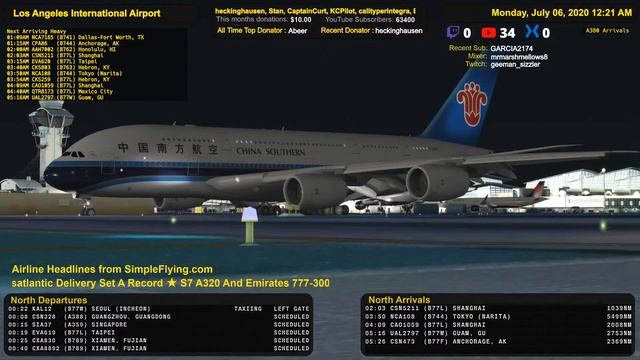 CLIP: China Southern (CSN328) A380 take off from LAX July 5th смотреть онлайн