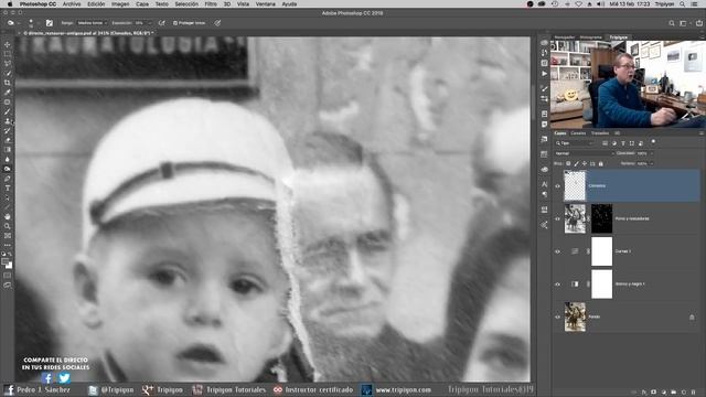 Restaurar una fotografía antigua en Photoshop #4 смотреть онлайн