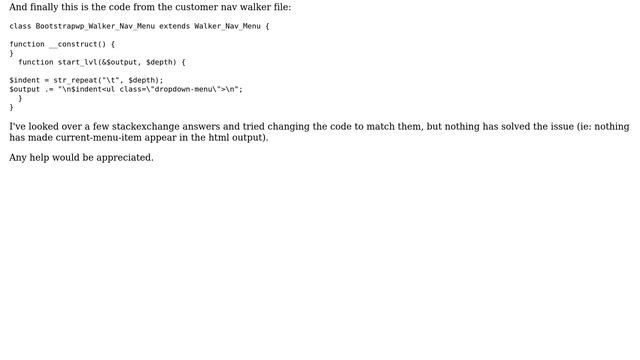 Wordpress: Nav Walker current menu item not displaying смотреть онлайн