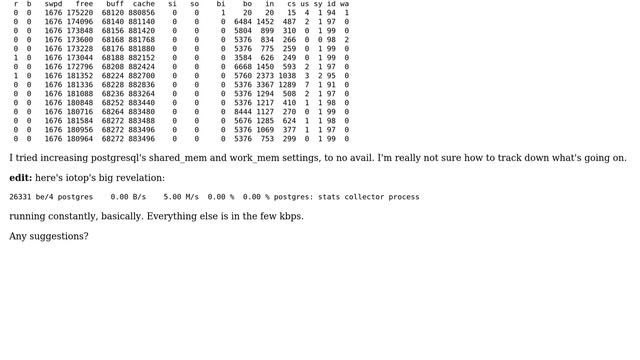 DevOps & SysAdmins: high disk usage = io-bound on an apache + postgresql web server? смотреть онлайн