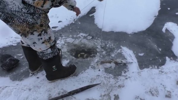 Зимняя рыбалка на хапуги хлопок, лов карася и щуки зимой!