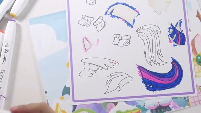 Create a Pony / MLP 'Best gift ever' sticker coloring for kids смотреть онлайн