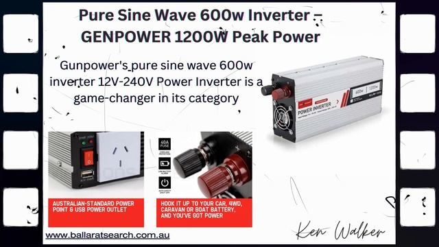 Pure Sine Wave 600w Inverter - GENPOWER 1200W Peak Power