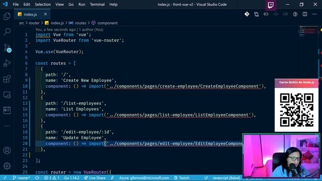 Live Coding CRUD Node.js + Vue.js + PostGreSQL - Dia 03 смотреть онлайн