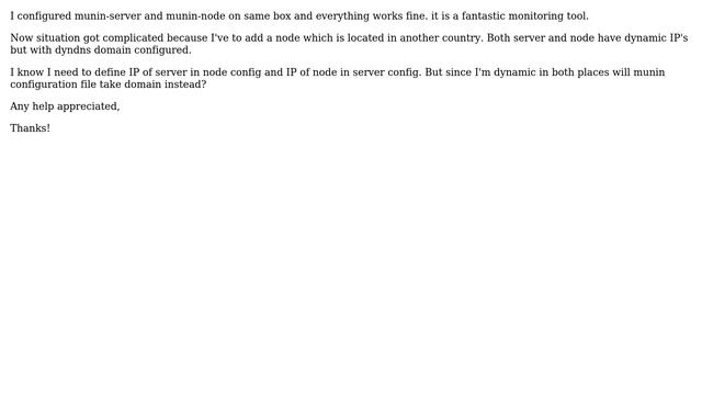 munin server and munin node both on dynamic IP possible? смотреть онлайн