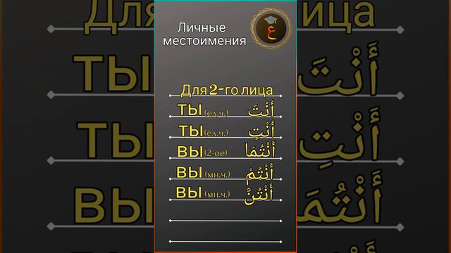 Личные местоимения. Для 2-го лица. смотреть онлайн