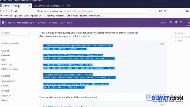 Cara Menggunakan Media Query Pada Bootstrap 4 смотреть онлайн