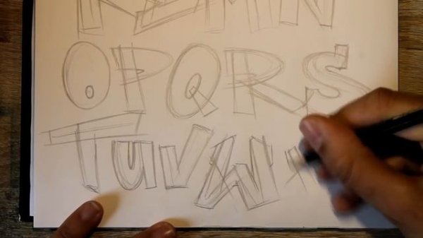 Graffiti Alphabet Simple Style A to Z Letter by Letter