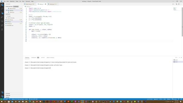 Fading planet trails with Matplotlib | Snippet смотреть онлайн