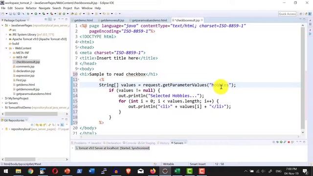 Apache Tomcat - JSP - Servlet - JSP Read html input checkbox - Video 27 смотреть онлайн