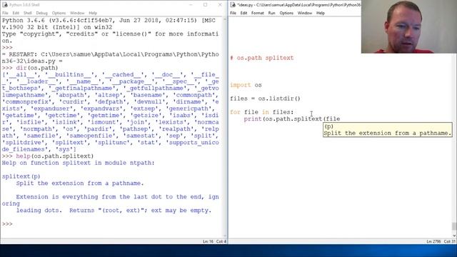 Python Basics OS Path Splitext Method смотреть онлайн