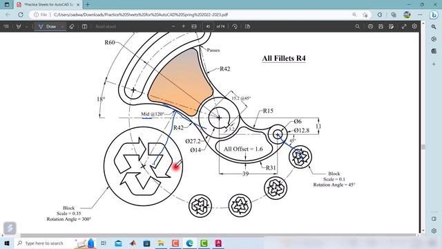AutoCad | 2D | Past Paper (6) | Spring 2023 смотреть онлайн