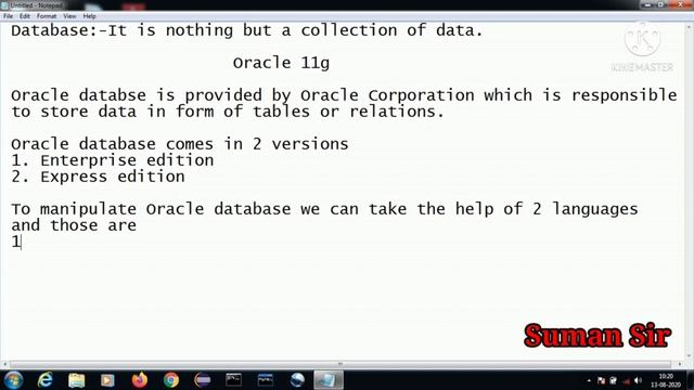 ORACLE 11g|| HOW TO CREATE A TABLE||DATA DEFINITION LANGUAGE||Suman Sir смотреть онлайн