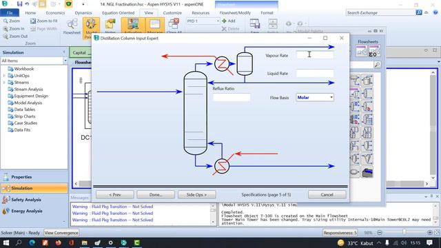 #15. Tutorial Aspen Hysys - De-Ethanizer (NGL Fractination) смотреть онлайн