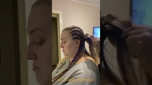 Брейды с канекалоном - Cornrows with kanekalon смотреть онлайн