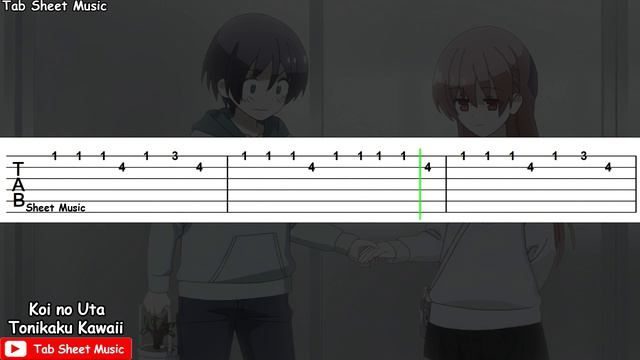 Tonikaku Kawaii OP - Koi no Uta Guitar Tutorial смотреть онлайн