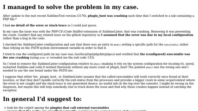 SublimeText plugin_host crashes when I load a PHP file смотреть онлайн
