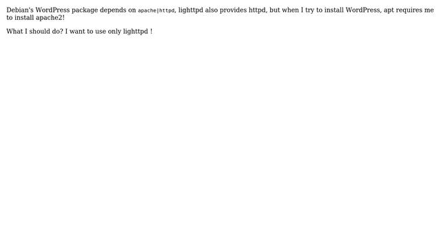Unix & Linux: Install wordpress package always require apache? смотреть онлайн